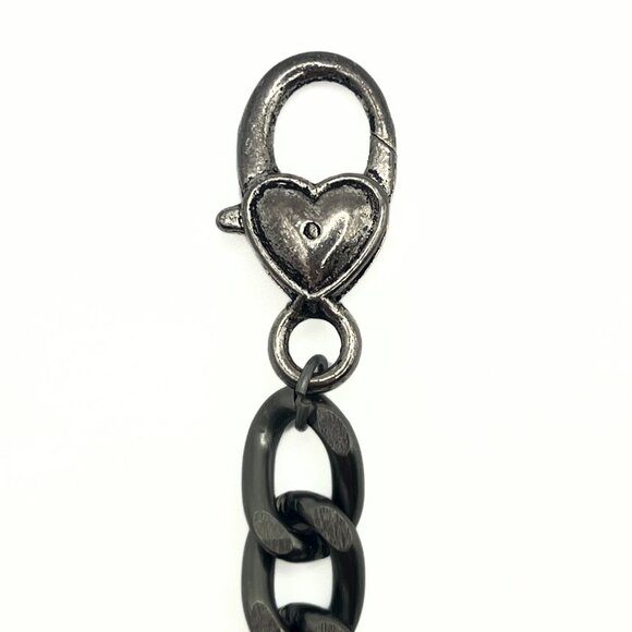 Handcrafted Large Exotic Red w/ Blue Swarovski Crystal Chunky Chain Bracelet - Picture 5 of 16